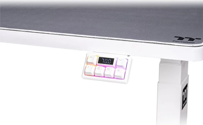 Thermaltake G700 RGB Gaming Desk elektrisch höhenverstellbarer Sitz-Steh-Schreibtisch 160x89cm Snow/weiß