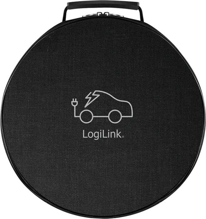LogiLink E-Auto-Ladekabel, Typ 2, 3-phasig, spiral, 16A mit Tasche, 11kW, 5m Spiralkabel