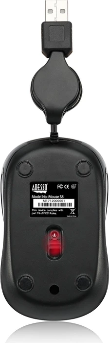 Adesso iMouse S8L Illuminated Retractable Mini Mouse blau, USB