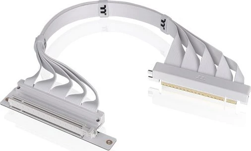 Thermaltake PCI-E Dual 90 Degree Riser Card Cable, gewinkelt, PCIe 4.0, 400mm, weiß