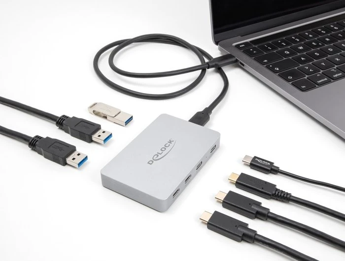 DeLOCK 7-Port USB-Hub mit PD, USB-C 3.1 [Buchse]