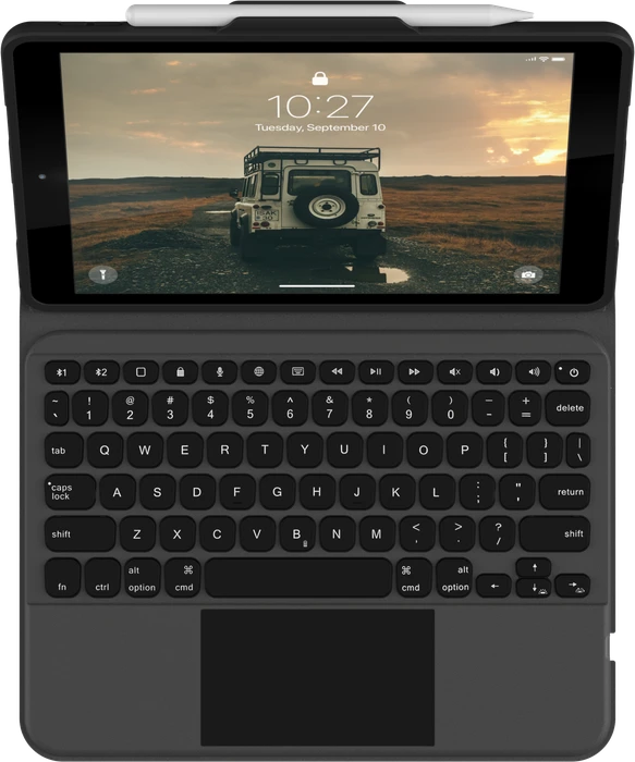 UAG Rugged Bluetooth Keyboard with Trackpad für iPad 7/iPad 8/iPad 9, schwarz, DE