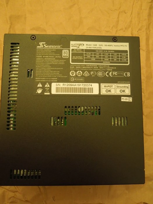 Seasonic Platinum Series Fanless 400W, ATX 2.3
