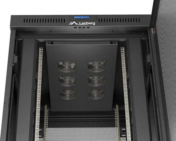Lanberg 19" Rackschrank 22HE, LCD, freistehend, Flat Pack, V2, Gitternetztür, IP20, RAL 9004, 1200mm tief