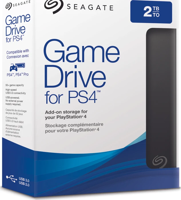 Seagate Game Drive for PlayStation, schwarz/blau, 2TB, USB 3.0 Micro-B