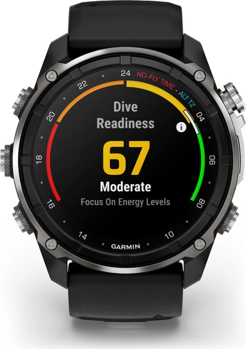 Garmin Descent Mk3i 51mm mit Silikonarmband silver-black pvd titanium/black-pebble grey