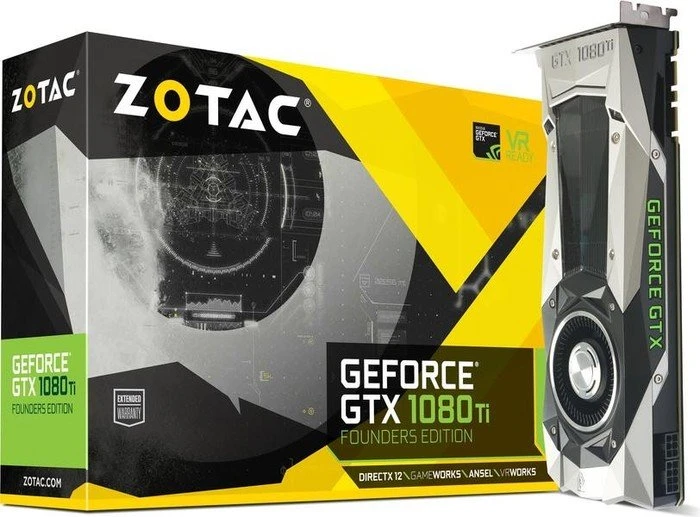 Zotac GeForce GTX 1080 Ti Founders Edition, 11GB GDDR5X, HDMI, 3x DP