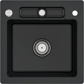 Villeroy & Boch Siluet 50 S Einbau Becken mittig mit Ablauffernbedienung pure black