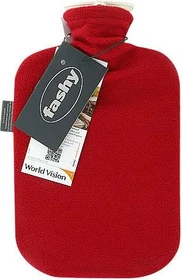 Fashy Wärmflasche mit Fleecebezug rot