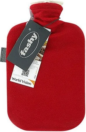Fashy Wärmflasche mit Fleecebezug rot