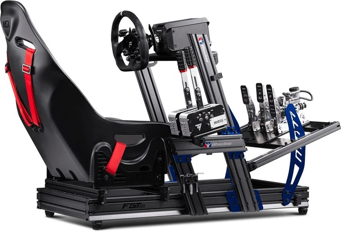 Next Level Racing F-GT Elite Aluminium Simulator Cockpit iRacing Edition, schwarz/blau