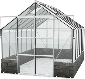 Vitavia Cassandra 9900 ESG 3mm Gewächshaus inkl. Sockel alu/anthrazit