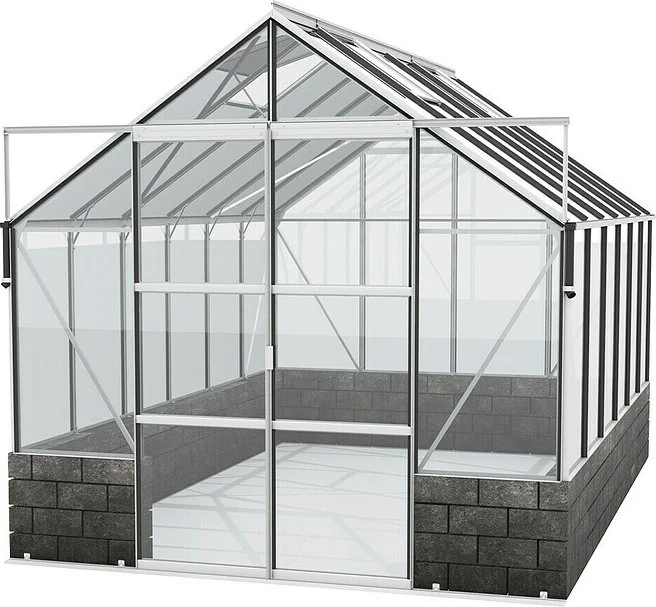 Vitavia Cassandra 9900 ESG 3mm Gewächshaus inkl. Sockel alu/anthrazit