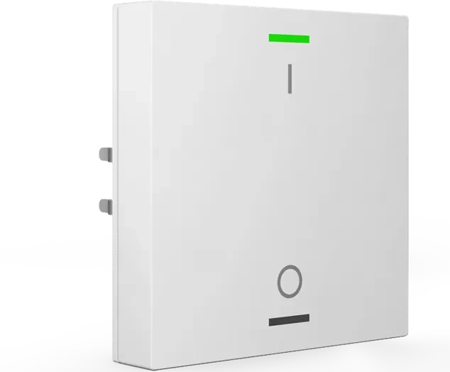 MDT Taster Light 55 1-fach reinweiß glänzend, Temperatursensor, Symbol I/O