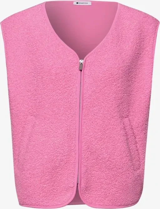 Street One V-Neck aus Teddy-Material Weste ibis rose (Damen)