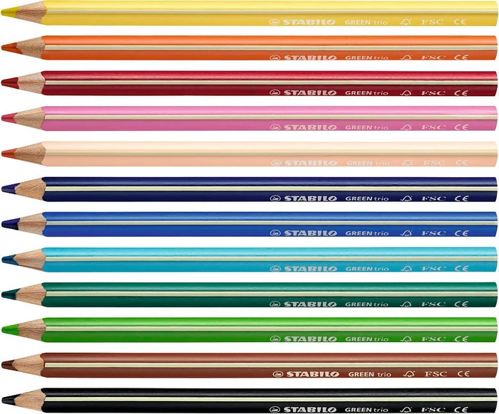 STABILO GREENtrio Buntstift sortiert, Kartonbox, 12er-Set