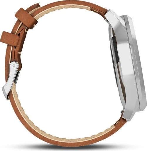 Garmin vivomove HR Premium Aktivitäts-Tracker edelstahl/braun