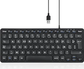 Perixx Periboard-432 Wired Slim Mini Scissor Keyboard, schwarz, USB, FR (12133)