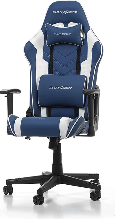 DXRacer Prince Series P132 Gamingstuhl, blau/weiß