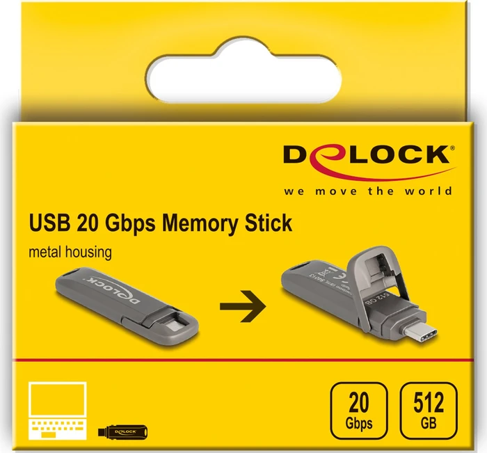 DeLOCK USB 20 Gbps USB-C 256GB, USB-C, USB 3.2 Gen 2×2