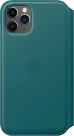 Apple Leder Folio Case für iPhone 11 Pro pfauenblau