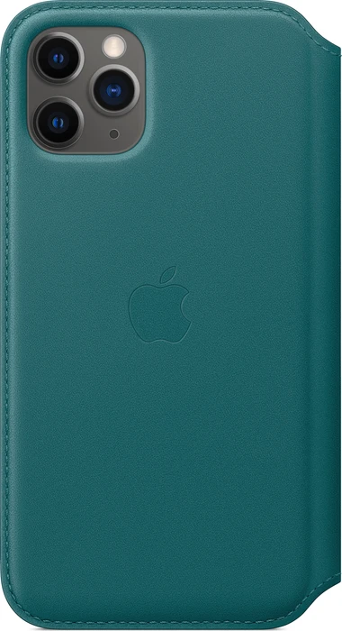 Apple Leder Folio Case für iPhone 11 Pro pfauenblau