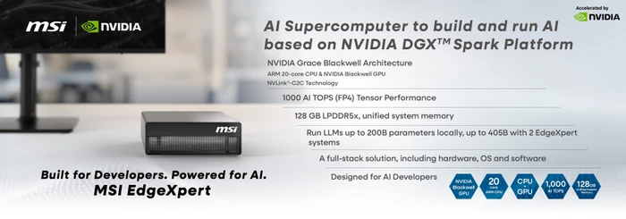 MSI EdgeXpert (DGX Spark), EDGEXPERT-32SEU-BGB104TG5, GB10 Grace Blackwell, 128GB RAM, 4TB SSD