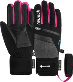 Reusch Travis Gore-Tex Skihandschuhe black/black melange/pink glo (Junior)