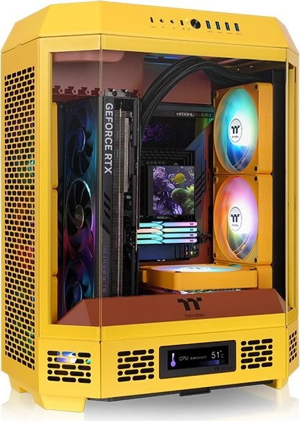 Thermaltake The Tower 600 Butter Caramel, gelb, Glasfenster