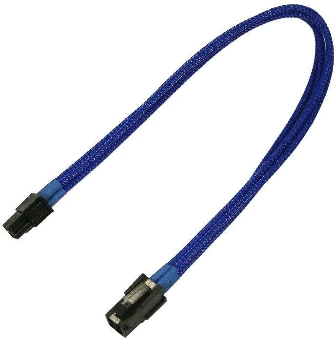 Nanoxia 4-Pin ATX12V Verlängerung 30cm, sleeved blau