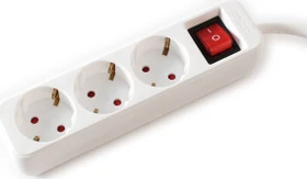 Value Steckdosenleiste mit Schalter, 3-fach, 6m, weiß