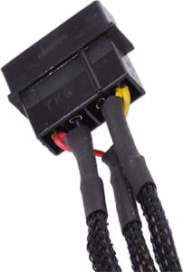 Phobya Molex auf 3-Pin Adapter, sleeved, 30cm, schwarz