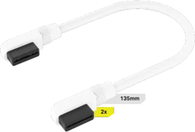 Corsair iCUE LINK Verlängerung, gewinkelt, 13.5cm, weiß, 2er-Pack
