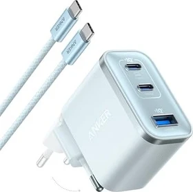 Anker Nano Ladegerät (70W, 3 Ports) blau