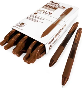 Pentel EnerGel X BL107 0.7mm/0.35mm Gelroller braun/transparent, 12er-Pack