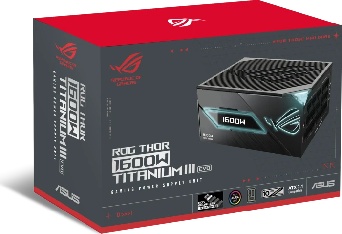 ASUS ROG Thor Titanium III EVO, ROG-THOR-1600T3-GAMING-EVO (ROG Equalizer), 1600W, ATX 3.1