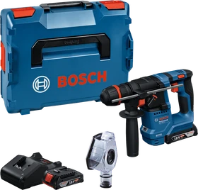 Bosch Professional GBH 18V-18 X Akku-Bohrhammer inkl. L-Boxx + 2 Akkus 2.0Ah + Absaugeinheit
