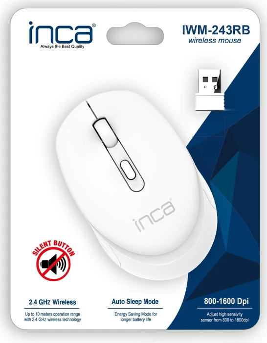 Inca IWM-243RB Wireless Mouse weiß, USB