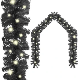 vidaXL Weihnachtsgirlande 10m schwarz LED 150x warmweiß