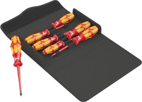 Wera Kraftform Plus Serie 100 VDE iS/7 Set 1 Schraubendrehersatz inkl. Tasche, 7-tlg.