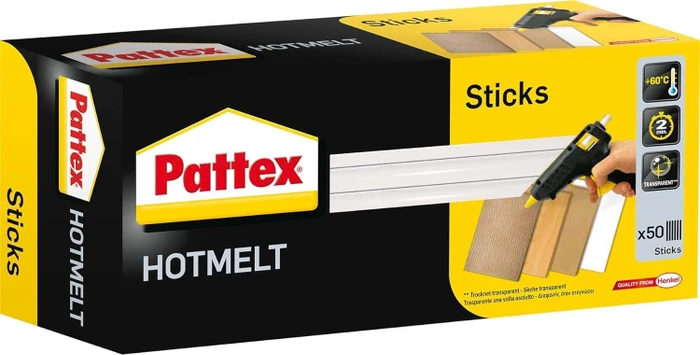 Pattex Hot Sticks Heißklebepatronen transparent, 50 Stück