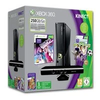 Microsoft Xbox 360 Slim - 250GB Kinect Dance Central 2 + Kinect Sports + Kinect Adventures Bundle schwarz