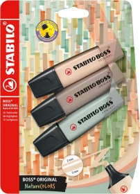 STABILO Boss Original NatureColors beige/warmgrau/grünerde, 3er-Set, Kartonetui