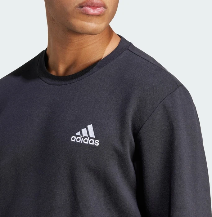 adidas Essentials Fleece Sweatshirt schwarz/weiß (Herren)