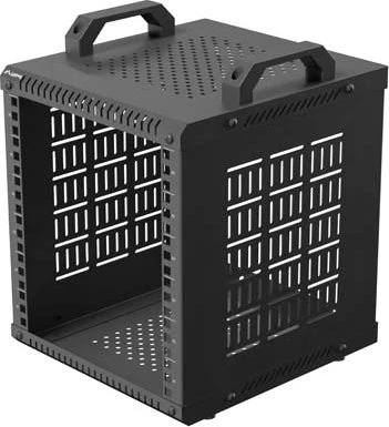 Lanberg Open Rack Series OR10 10" Open Frame Rack 6HE, 4-Pfosten, Flat Pack, IP20, RAL 9004, 300mm tief