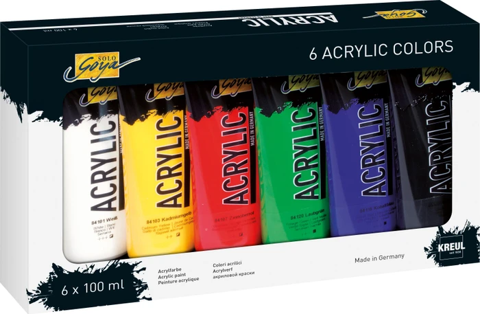 Kreul "Solo goya" Acrylfarben-Set, 6 Farben, 100 ml in der Tube