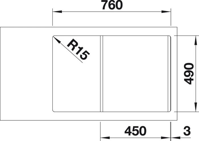 Blanco Classic Neo 45 S Einbau Becken reversibel mit Ablauffernbedienung felsgrau