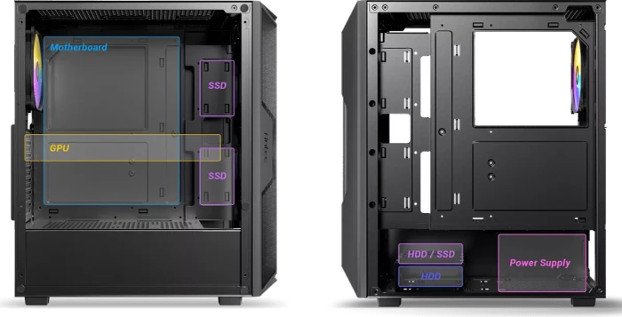 Antec AX61 Elite, schwarz, Glasfenster
