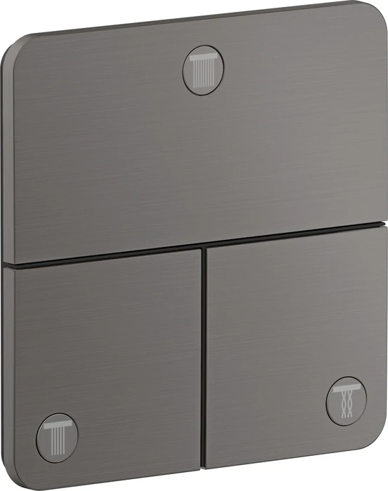 Hansgrohe Axor ShowerSelect ID softsquare Kontrollfeld Ventil für 3 Verbraucher brushed black chrome