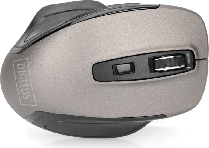 Digitus Ergonomic Wireless Optical Mouse, 6 Tasten, grau/schwarz, USB